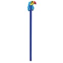 Matita blu con gomma a forma di pappagallo