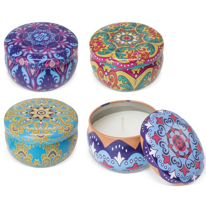 Set di 12 candele aromatiche con coperchio