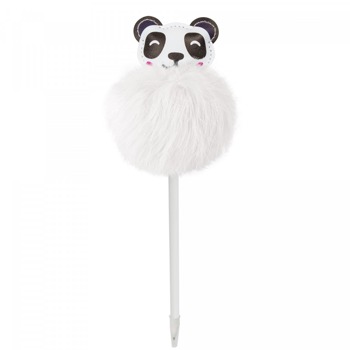 Biro con elegante pompon a forma di orso panda