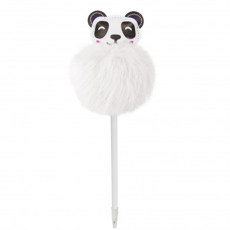 Biro con elegante pompon a forma di orso panda