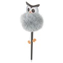 Boli con pompon grigio a forma di gufo