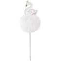 Penna con pompon bianco a forma di cigno