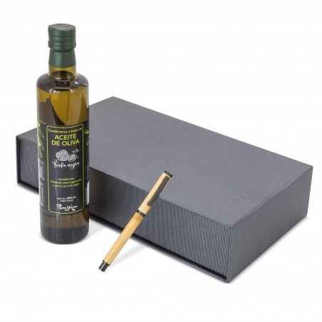 Olio extra vergine di oliva e roller in confezione regalo nera
