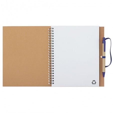Quaderno e penna in cartone riciclato A5