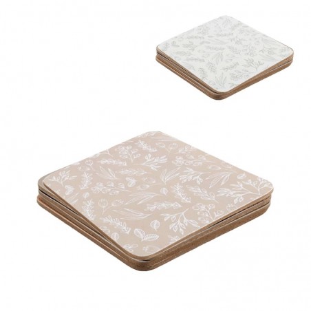 Set di 4 sottobicchieri con base in sughero