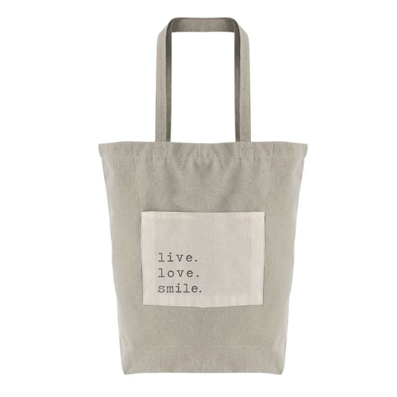 Borsa di cotone grande con tasca