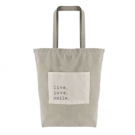 Borsa di cotone grande con tasca