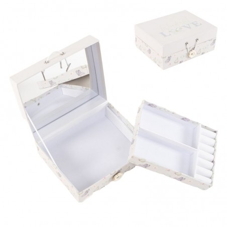 Scatola porta gioie con specchio da trucco