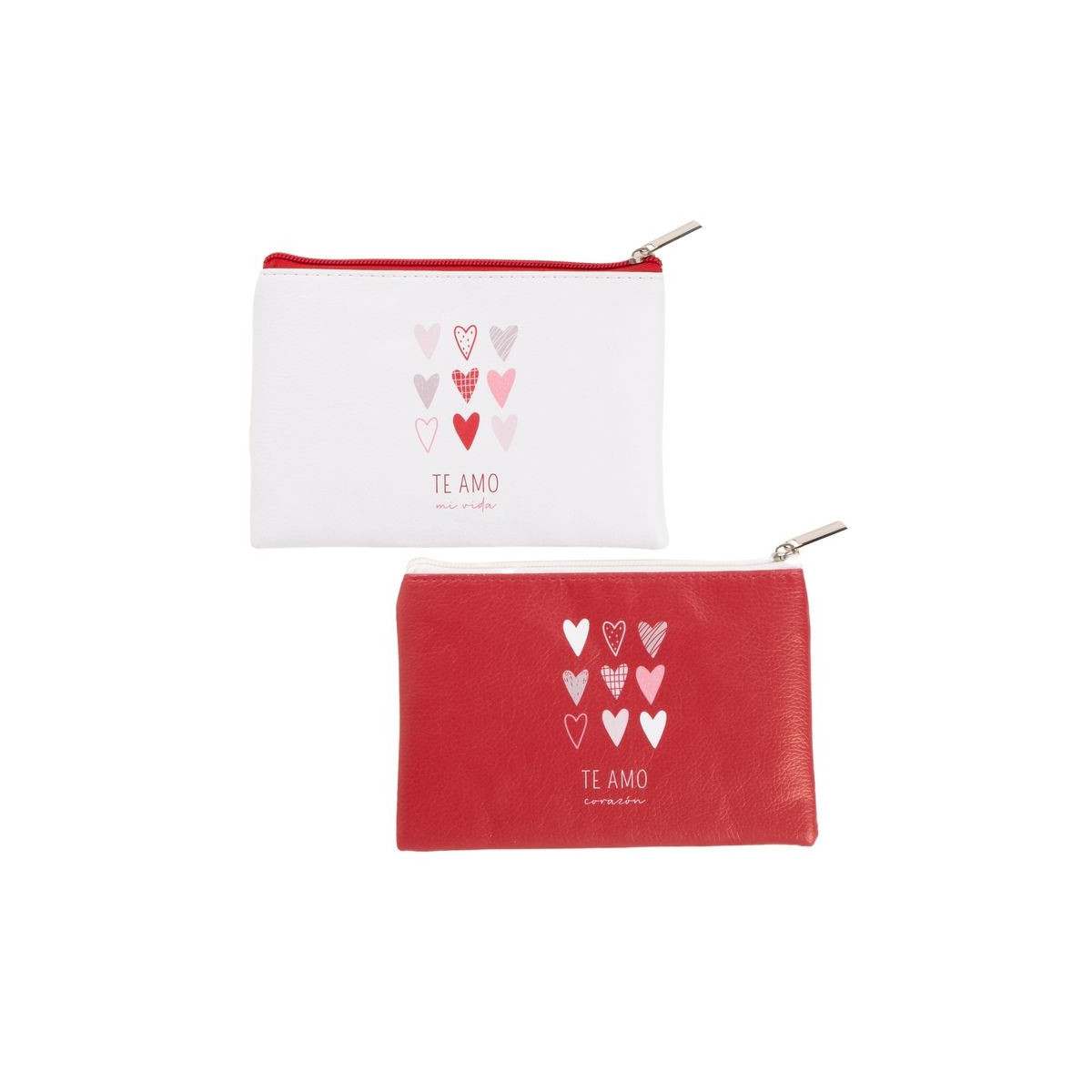 Necessaire in ecopelle con zip e forma rettangolare