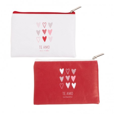 Necessaire in ecopelle con zip e forma rettangolare