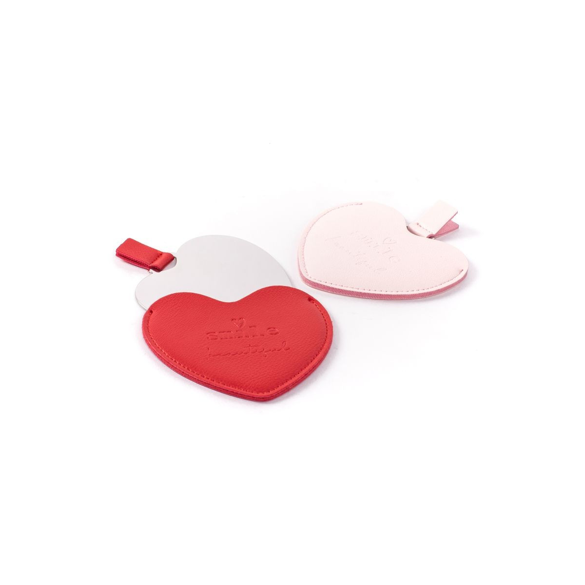 Specchio tascabile realizzato in polipelle e a forma di cuore