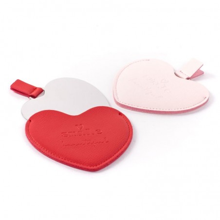 Specchio tascabile realizzato in polipelle e a forma di cuore