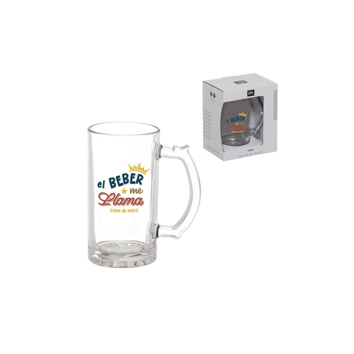 Bicchiere di birra in vetro 500 ml con frase
