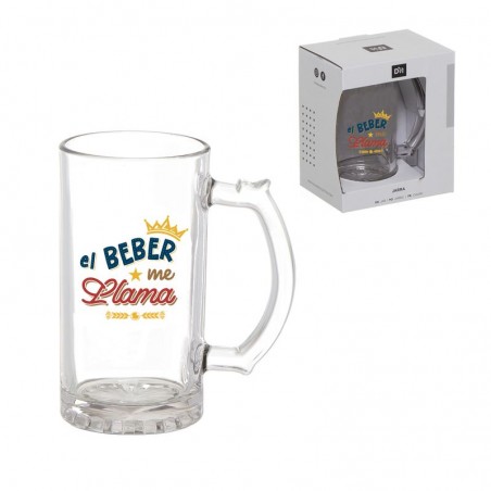 Bicchiere di birra in vetro 500 ml con frase