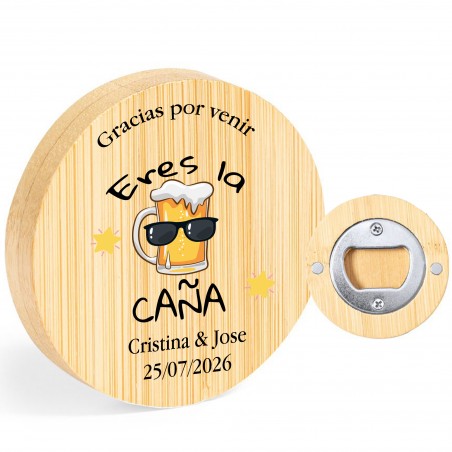 Apribottiglie personalizzato con frase di ringraziamento, nome e data, design boccale di birra, bomboniere per comunione,