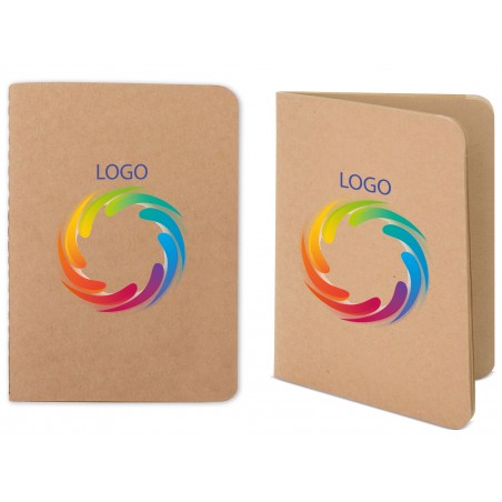 Libretto riciclato personalizzato con logo a colori e testo