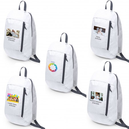 Zaino personalizzato con logo a colori o foto e testo per azienda, matrimonio, battesimo, comunione e compleanno