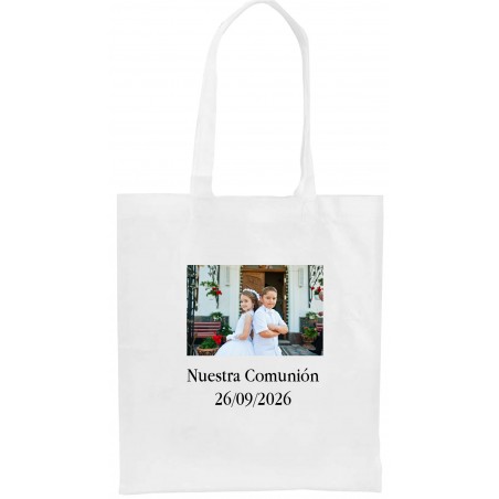 Borsa in tnt personalizzata con logo o foto a colori e testo per aziende matrimoni battesimi comunioni e compleanni