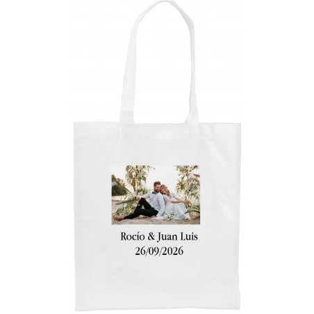 Borsa in tnt personalizzata con logo o foto a colori e testo per aziende matrimoni battesimi comunioni e compleanni