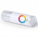 Balsamo labiale bianco personalizzato con logo e testo a colori