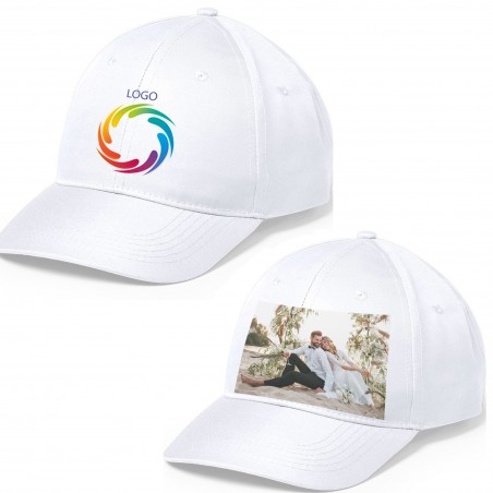 Cappellino personalizzato con logo o foto a colori con testo
