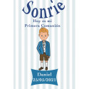 Penna torcia led in busta kraft con adesivo personalizzato bambino comunione