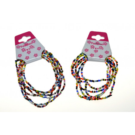 Confezione da 6 piccoli braccialetti con palline colorate