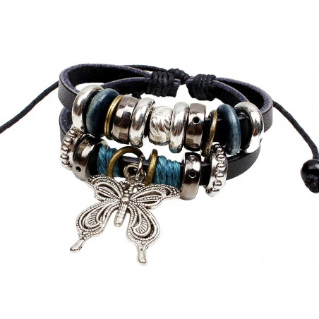Bracciale doppia farfalla con perline