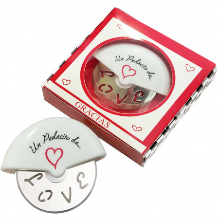 Cortapizza originale amore presentato in scatola regalo