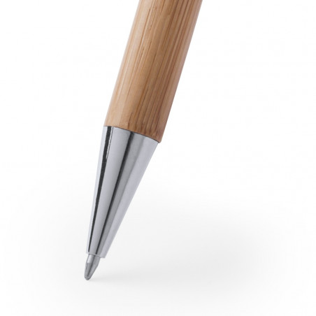 Penna in bambù personalizzata con adesivo a forma di cuore
