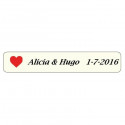 Penna in bambù personalizzata con adesivo a forma di cuore