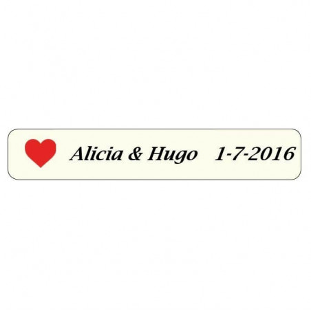 Penna in bambù personalizzata con adesivo a forma di cuore