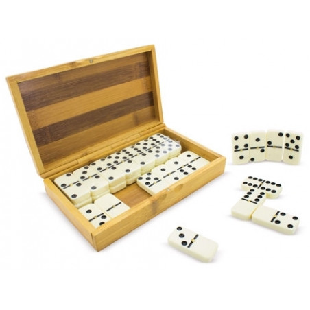 Gioco domino in scatola magnetica di bambù