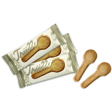 Barattolo di nutella con cucchiaio per biscotti in sacchetto di organza e personalizzato con adesivo