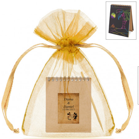 Quaderno di magia nera con pennarello personalizzato e adesivo per matrimonio