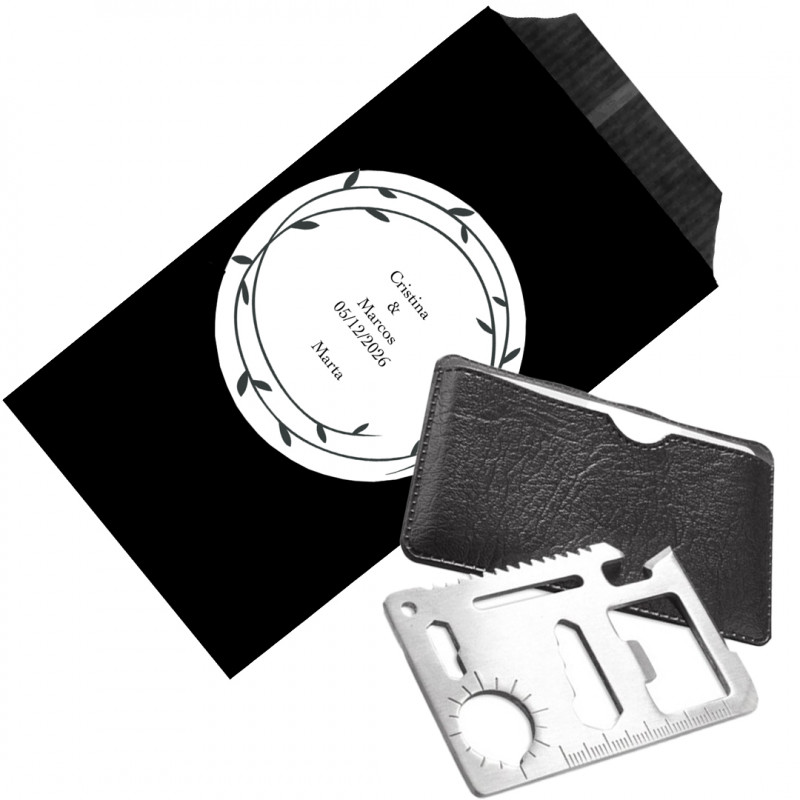 Multiutensile tascabile con fodero nero personalizzato