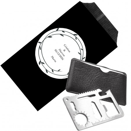 Multi-utensile tascabile personalizzato con fodero nero