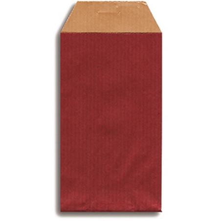 Portamonete in tessuto rustico rosso in busta kraft con adesivo personalizzabile con foto