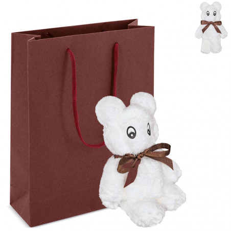 Asciugamano a forma di orso bianco soffice in busta regalo