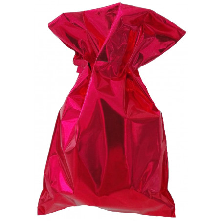 Scaldamani tascabile a forma di babbo natale presentato in un sacchetto metallico e un adesivo natalizio