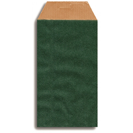 Piccola lavagna natalizia in legno con busta verde di design kraft e adesivo personalizzato con la tua immagine