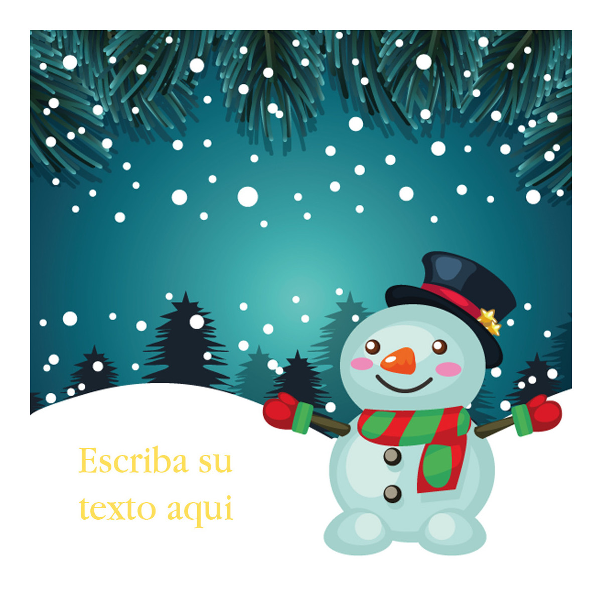 Adesivo personalizzato per Natale con motivo di pupazzo di neve