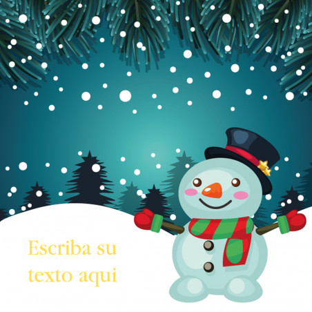 Adesivo personalizzato per Natale con motivo di pupazzo di neve