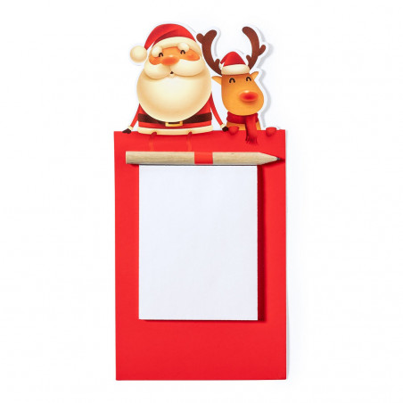 Quaderno con magnete per frigorifero speciale Natale con matita e penna di Natale in busta regalo