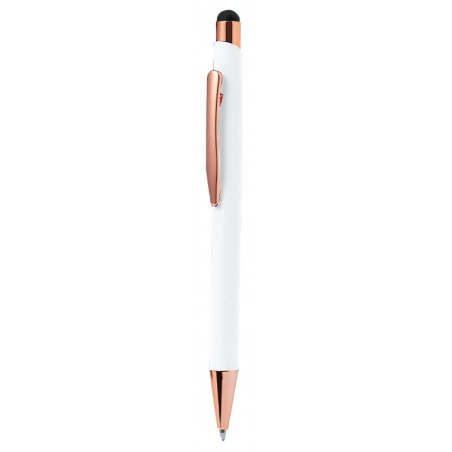 Penna con puntatore touch e adesivo natalizio con testo personalizzato