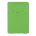 Portacarte in similpelle con finestra verde presentato in una busta di carta e adesivo fotografico