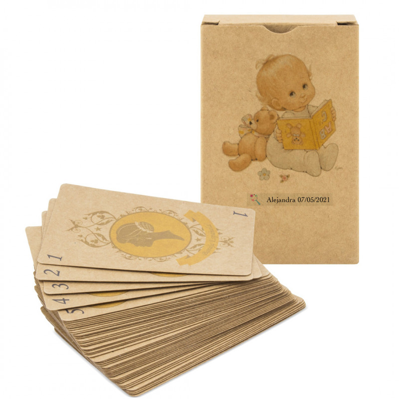 Mazzo di carte personalizzato con adesivi per battesimo Mazzo di carte personalizzato con adesivi per battesimo