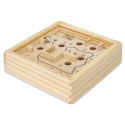 Labirinto con biglie in una scatola di legno e presentato in un sacchetto di carta con messaggi