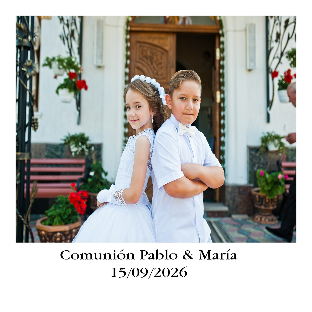 Adesivo personalizzato 5 x 5 con foto e testo