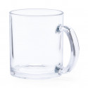 Tazza di vetro con manico con adesivo per dettagli di nozze